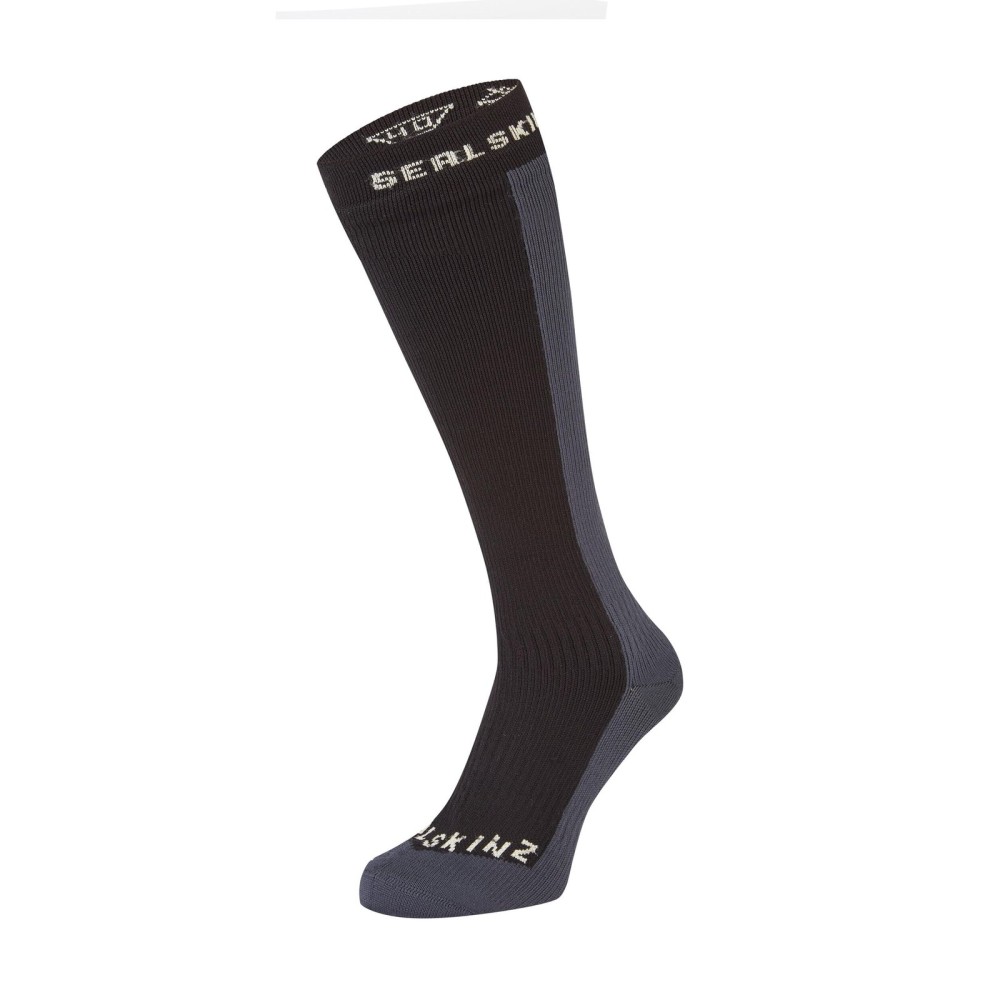 SEALSKINZ Worstead Unisex Waterproof Cold Weather Knee Length Sock, Black, L