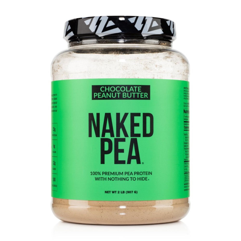 NAKED Pea - Chocolate Peanut Butter Protein from US & Canadian Farms, Organic Cocoa, Organic Coconut Sugar - No GMO, No Soy, and Gluten Free, Aid Growth and Recovery - 21 Servings