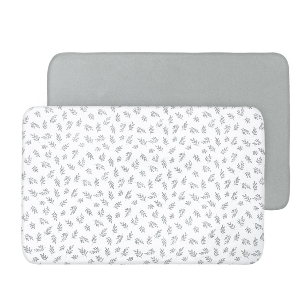 Biloban Mini Crib Sheets Fitted, 2 Pack Mini Crib Sheet Fits for Mini Crib Mattress, Neutral Mini Crib Sheets for Baby Boys and Girl, Grey, 38X 24