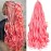 French Curly Braiding Hair 24 Inch Pink Color - Pre Stretched Bouncy Braiding Hair- Loose Wavy Synthetic Hair Extensions For Black Women (24 inch 2 packs, Pink)