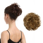 BARSDAR Human Hair Bun Extensions - Real Hair Bun Pieces Daily - Brown & Blonde Highlight