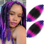 Springy Afro Twist Hair - 30 Inch, 2 Packs, Pre Fluffed, Soft Locs Hair Extensions (30 Inch, 1B/Purple/Blue)