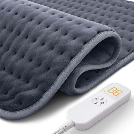 Ultra-Wide Microplush Heating Pad - 20x24 Electric Heating Pad for Back, Neck, Shoulder Pain and Cramps - Moist Heat Option, Machine Washable, Auto-Off - Gifts for Women, Men, Mom, Dad, Christmas