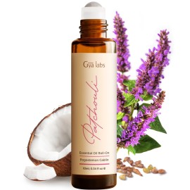 Gya Labs Patchouli Essential Oil Roll On - 0.34 Fl Oz - Travel Size Roller for Camping, Skin, Aromatherapy Relief, Convenience