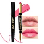 evpct 1Pcs Mauve Warm Pink Shine Lip Liner and Lipstick Combo Set Kit for Women, Moisturizing Glossy Tinted Lip Stick Balm, Sheer Shine Juicy Finish, Lightweight Hydrating Formula Lip Care 43