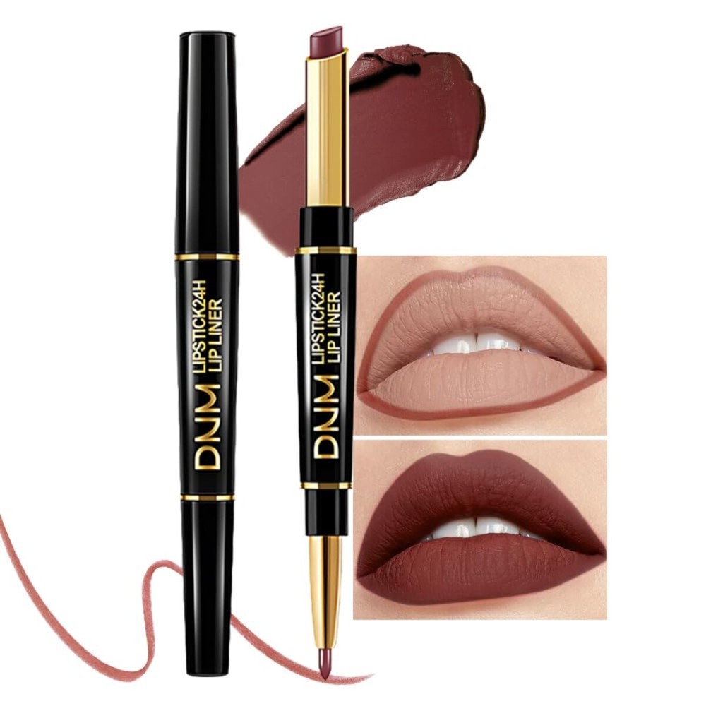 evpct 1Pcs Matte Lip Liner and Lipstick Combo Set Kit for Women, Magic Neutral Lipsticks 24 Hours Original Lipstick and Lips Liner Pencil Stain Gloss Makeup Long Lasting Waterproof,32 MORE TRUFFLE