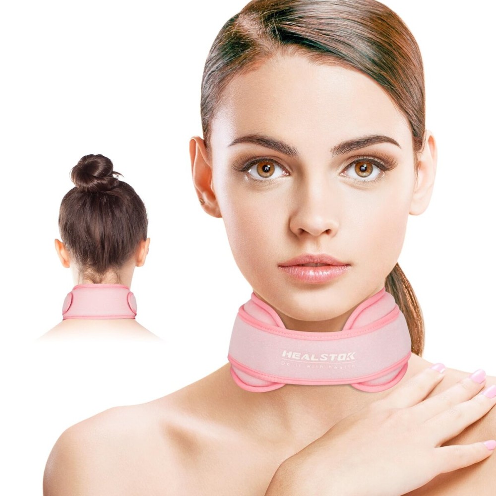 Neck Ice Pack Wrap,Cervical Ice Pack,Cold Compress Ice Packs for Neck Injuries Reusable Cold & Hot Therapy Adjustable Flexible Gel Migraine Ice Head Wrap for Neck Pressure (Pink)
