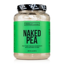 NAKED Vanilla Pea Protein Isolate from North American Farms, Only 3 Ingredients, Vanilla Vegan Protein, Gluten-Free, Soy Free, GMO Free - 2LB