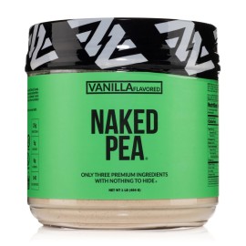 NAKED Vanilla Pea Protein Isolate from North American Farms, Only 3 Ingredients, Vanilla Vegan Protein, Gluten-Free, Soy Free, GMO Free - 1LB