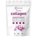 Micro Ingredients Multi Collagen Peptides Powder, 8oz | Type I, II, III, V, X + Biotin, Vitamin C & Hyaluronic Acid | Unflavored | Supports Hair, Skin & Joint Health | Keto, Non-GMO