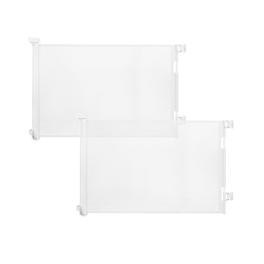 Veraste (2 Pack) Retractable Baby Gate for Doorways and Stairs, Mesh Safety Gate for Pet, Indoor & Outdoor Use, One-Hand Operation, Easy Installation, 33.6 Tall, Expands to 55 WideWhite,33.6x55)