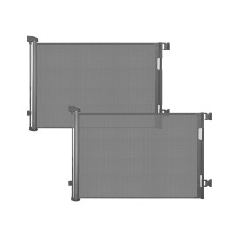 Veraste (2 Pack) Retractable Baby Gate for Doorways and Stairs, Mesh Safety Gate for Pet, Indoor & Outdoor Use, One-Hand Operation, Easy Installation, 33.6 Tall, Expands to 55 WideGrey,33.6x55