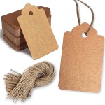 PH PERKHOMY 180 Pcs Copper Paper Gift Tags with String, Blank Price Tags for Gifts Crafts Wedding Christmas, Copper