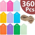 PH PERKHOMY 180 Pcs Glitter Brown Paper Gift Tags with String, Blank Price Tags for Gifts Crafts Wedding Christmas, Glitter Brown