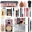 All in One Makeup Kit for Women Full Kit, Make Up Gift Set for Women Teens Girls, Includes Eyeshadow Foundation CC Lipstick Mascara Brush Sponge Brow Powder Soap Eyeliner Primer Contour Cosmetic Bag