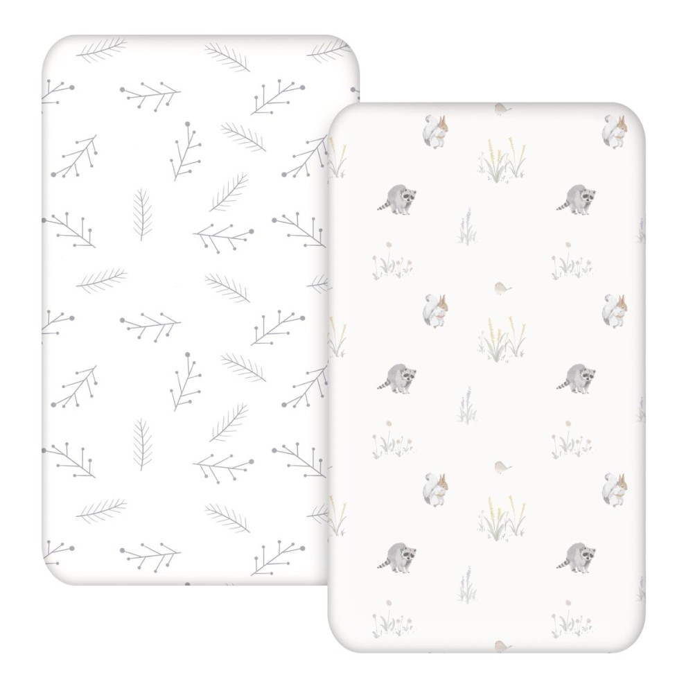 Soarwg Kids Bassinet Sheets 2-Pack for Newborn Baby Boy and Girl Gender Neutral, Soft Breathable Elastic Sheets, Universal Fit Flexible for Rectangle Round Oval Hourglass Bassinet Mattress/Pad