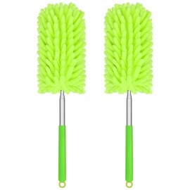 TIMIVO Mini Duster for Cleaning, 360 Bendable Hand Dusters with Extension Pole, Washable Small Duster for Car Interior, Office, Furniture