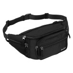 ProCase Fanny Pack Waist Packs for Men Women, Waist Bag Hip Pack for Travel Hiking Running Outdoor Sports -Black, Large