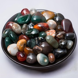 SigMntun Polished Ocean Jasper Crystal Stone Set - 72 Pcs, 0.5 10 oz Handpicked Natural Tumbled Gemstones Rocks, Pebbles for Reiki, Chakra, Healing, Home Decor