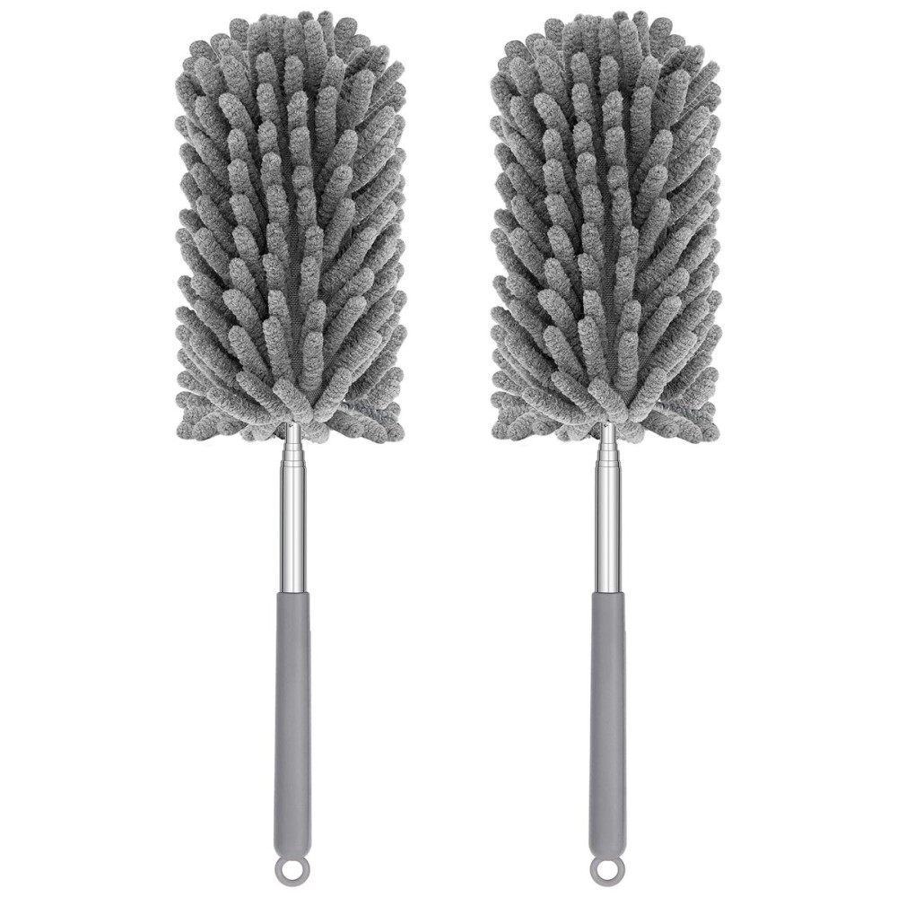 TIMIVO Mini Duster for Cleaning, 360 Bendable Hand Dusters with Extension Pole, Washable Small Duster for Car Interior, Office, Furniture