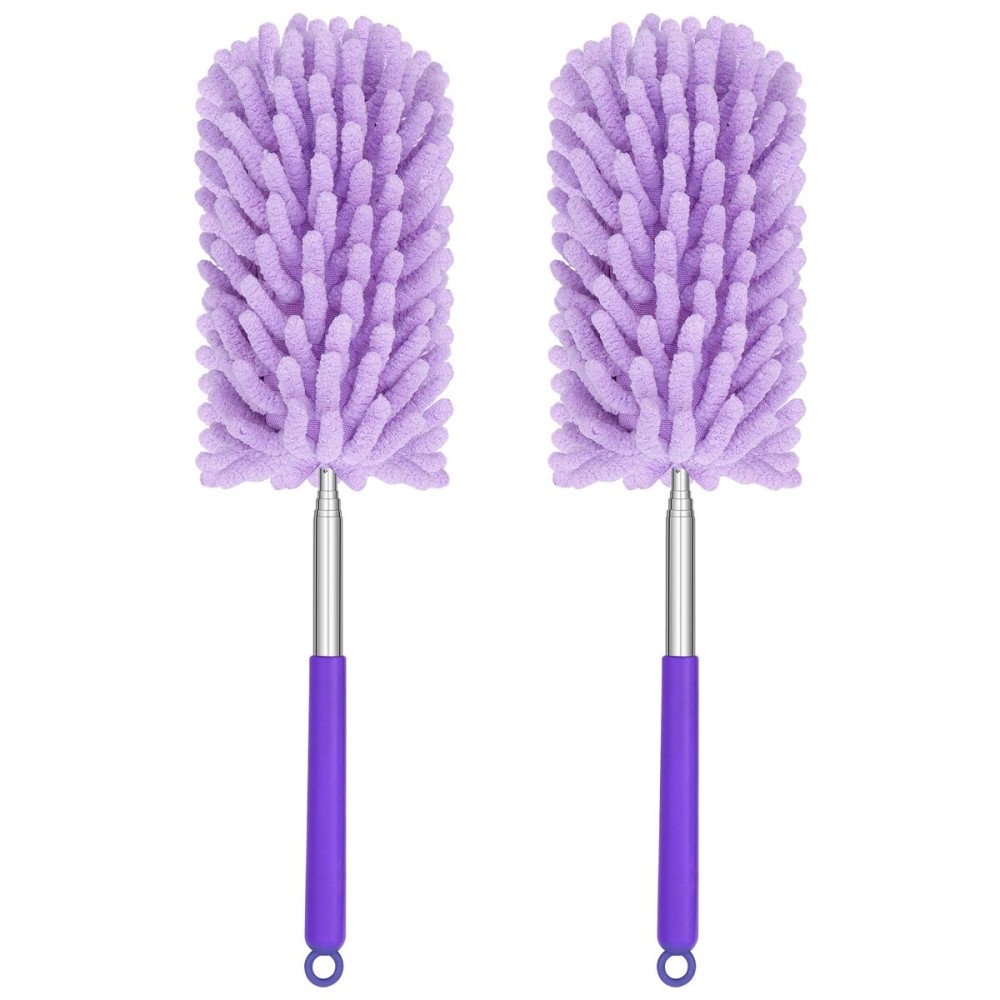 TIMIVO Mini Duster for Cleaning, 360 Bendable Hand Dusters with Extension Pole, Washable Small Duster for Car Interior, Office, Furniture