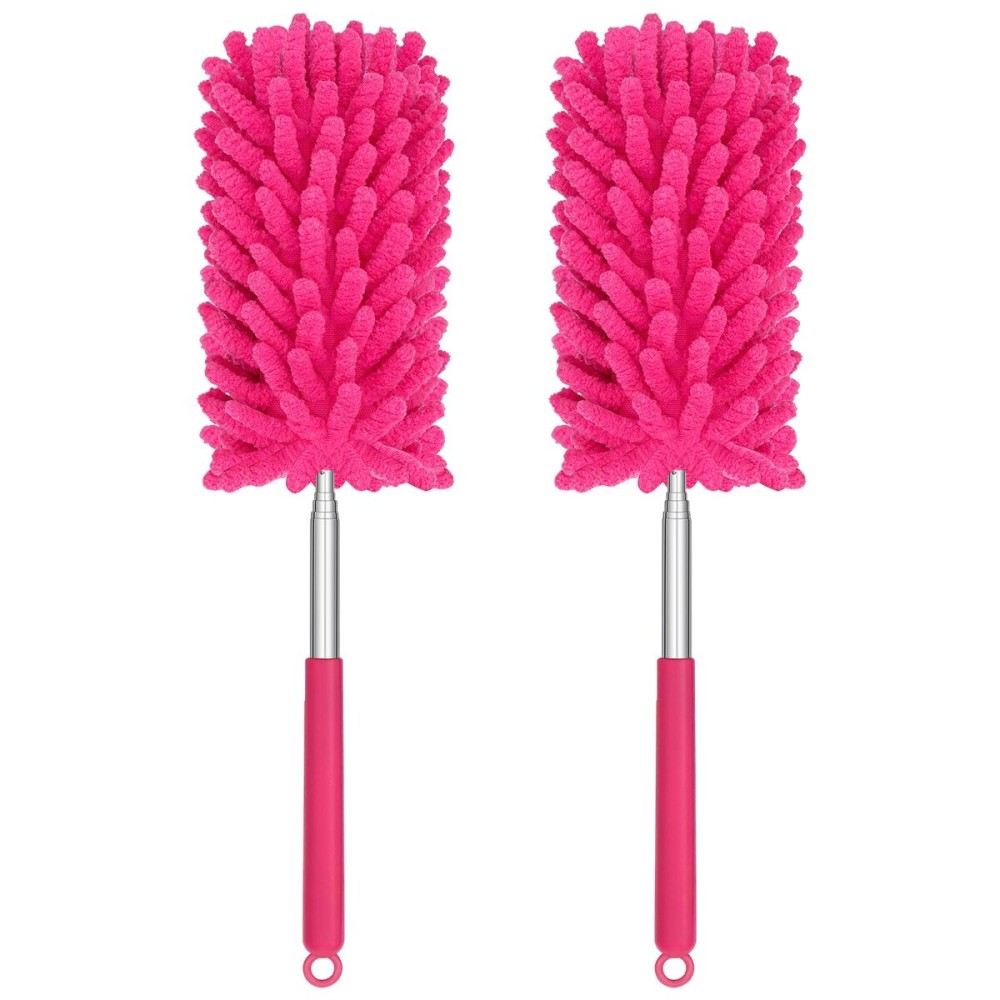 TIMIVO Mini Duster for Cleaning, 360 Bendable Hand Dusters with Extension Pole, Washable Small Duster for Car Interior, Office, Furniture