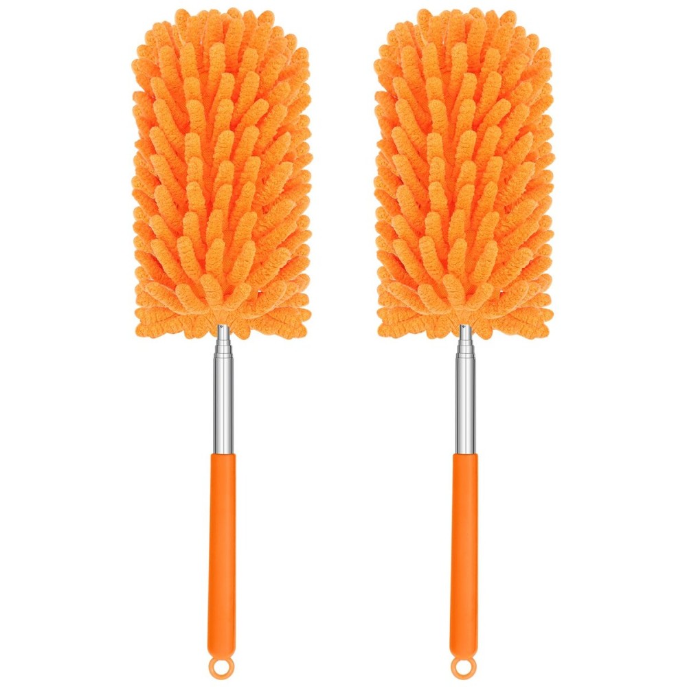 TIMIVO Mini Duster for Cleaning, 360 Bendable Hand Dusters with Extension Pole, Washable Small Duster for Car Interior, Office, Furniture