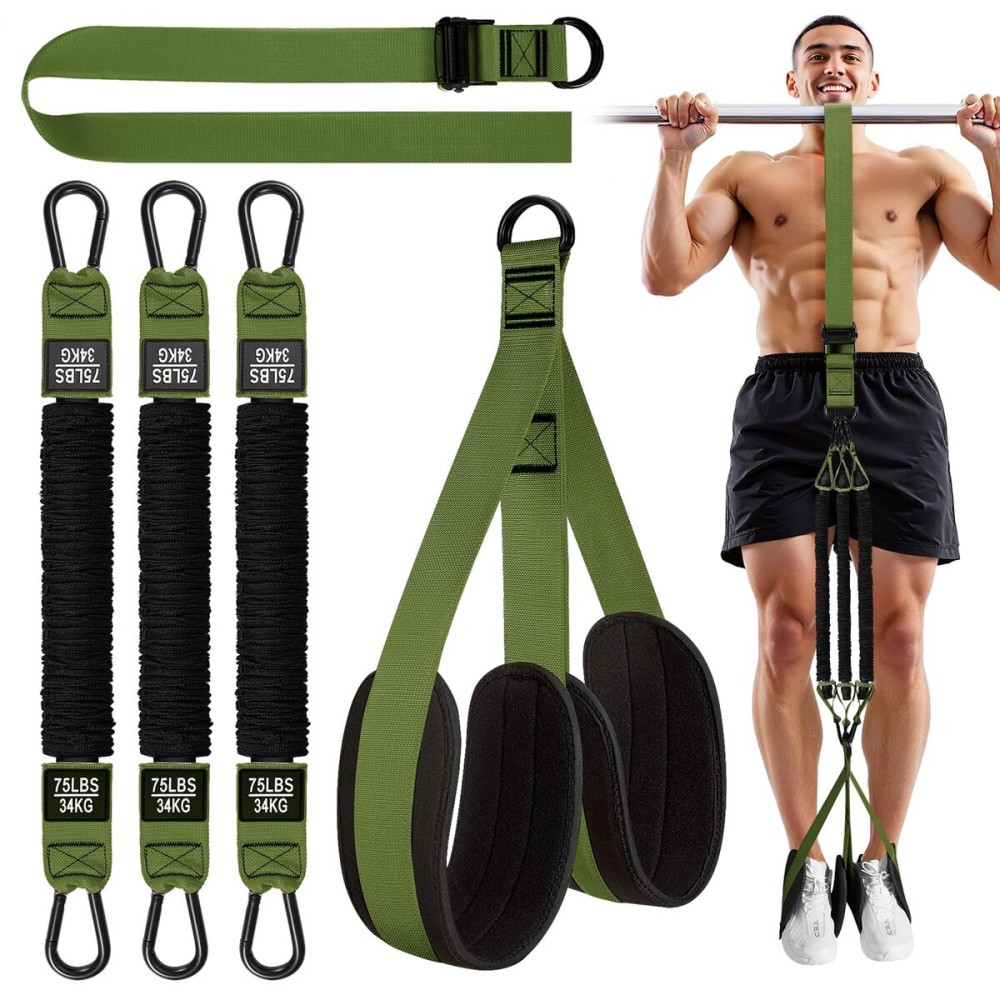 HPYGN Pull Up Assistance Bands, Heavy Duty Pull Up Bands, Height Adjustable Strap & Comfortable Foot Strap, Pull Up Bar Bands Assistance Strength Training Workout Equipment, Assisted Pull Up Bands