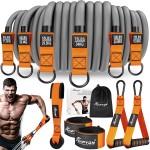 HPYGN Resistance Bands, Heavy Exercise Bands with Handles, Fitness Bands for Working Out, Workout Bands for Men, Weight Bands Set for Muscle Training, Strength, Slim, Yoga, Home Gym Equipment (420LBS)