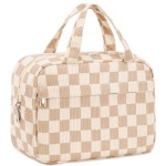 BTOOP Makeup Bag for Women Girls Cute Corduroy Travel Cosmetic Tote Large Make Up Organizer Toiletry Bags Zipper Pouch Purse