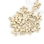 Vlasy 100Pcs 5mm Silicone Lined Micro Ring Beads for Hair Extensions 5Colors Apply (100Pcs Blonde)