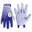 HANDLANDY Youth Football Gloves, Sticky Wide Receiver Gloves for Kids, White and Gold Stretch Fit Football Glove (White and Blue, Medium)