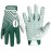 HANDLANDY Youth Football Gloves, Sticky Wide Receiver Gloves for Kids, White and Gold Stretch Fit Football Glove (White and Green, X-Small)