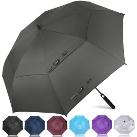 ZOMAKE Golf Umbrella Windproof, Extra Large Oversized Heavy Duty Double Canopy for Rain, Sports Games & Push Cart(68inch,Medium Gray)