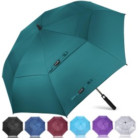ZOMAKE Golf Umbrella Windproof, Extra Large Oversized Heavy Duty Double Canopy for Rain, Sports Games & Push Cart(62inch,Lake Blue)