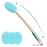 Svarvns Lotion Applicator With 4 Replaceable Pads for Back, Self, Elderly, Women - Sunscreen and Cream Applicator With 17 Curved Handle for Easy Targeting of Back and Feet, Blue