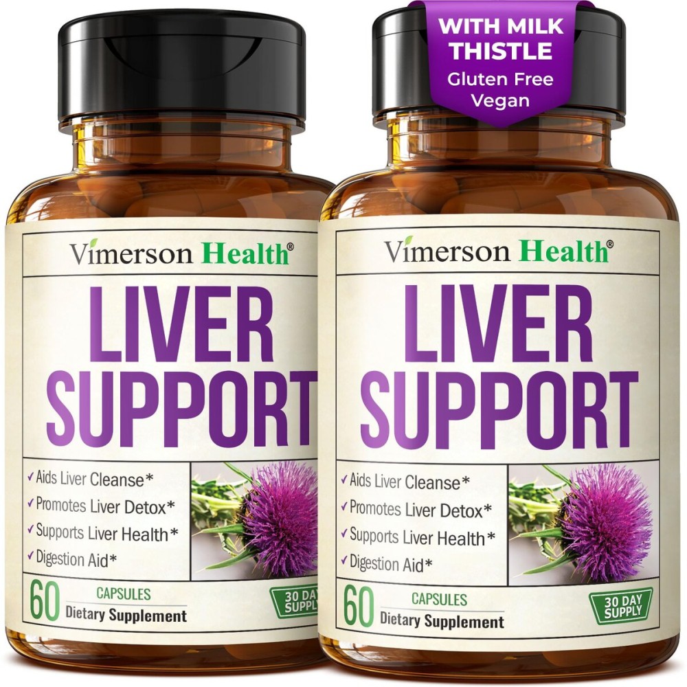 Vegan Liver Cleanse Detox & Repair - Herbal Liver Support Supplement w/ Silymarin Milk Thistle, Zinc, Dandelion Root & Artichoke Extract for Enzyme Support, Energy & Healthy Digestion. 2 pack