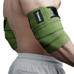 DMoose Fitness Elbow Wraps for Weightlifting (Pair) 40 Adjustable Brace for Joint Support, Pain Relief & Tendonitis - Elbow Straps for Weight Lifting, Bench Press & Gym Workouts (Military Green)