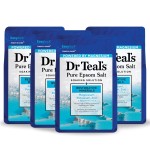 Dr Teal\'s Epsom Salt Magnesium Soak, Restorative Minerals with Magnesium, Potassium, Zinc & Essential Oils, 3 lbs (Pack of 4)