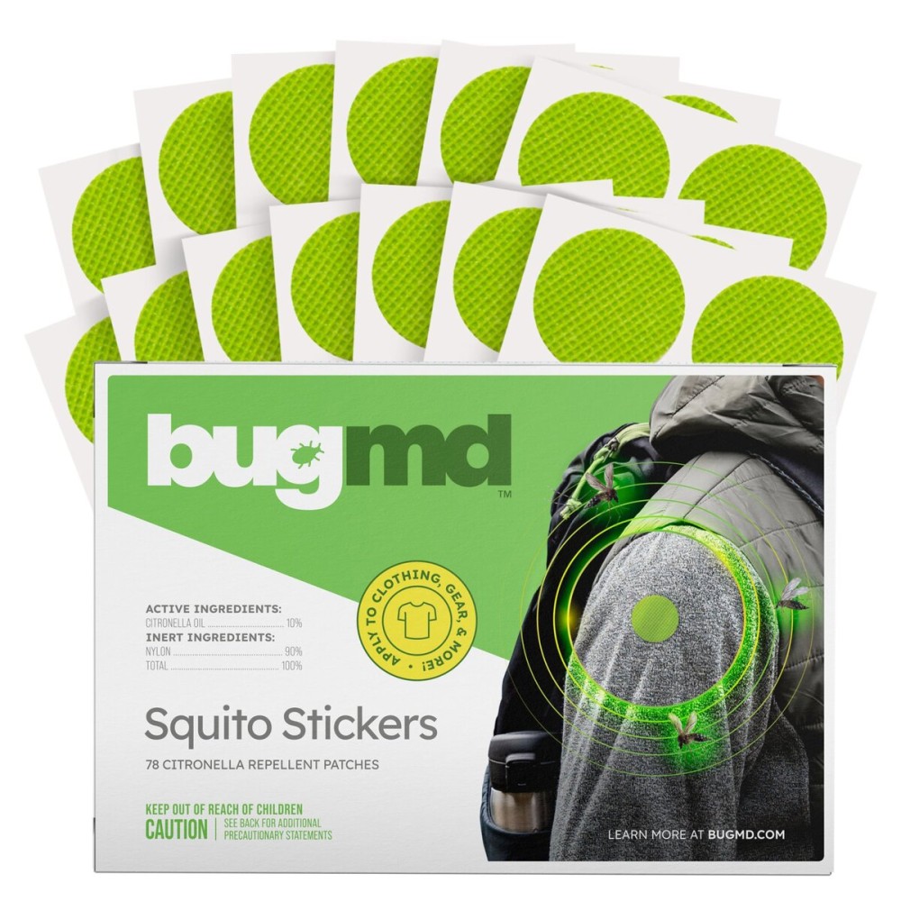 BugMD Squito Stickers Mosquito Repellent Patch Stickers for Adults (78 Patches), Safe & Effective Insect Repellent Patches for Toddlers, Kids, Camping, Beach & Outdoor Essentials