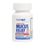 HealthA2Z Mucus Relief | Guaifenesin 1200 mg | 50 Tablets | 12 Hour | Expectorant | Relieves Chest Congestion | Thins and Loosens Mucus (50 Tablets)
