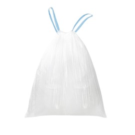 WAIKAS 6 Gallon Trash Bags Drawstring, Pack of 35, Garbage Bags, 55x66cm, 9.5g/pcs, Unscented, White