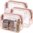 PACKISM TSA Approved Toiletry Bag - Rose Pink Flower Print Clear Makeup Bag, Suitable for Gifts, with Supporting Frame, Perfect for Travel Essentials, Thick No Smell