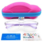 SEEAFUN Blue Light Glasses for Kids Girls Boys with Cute Car Case, UV400 Protection, Anti Blue Ray Age3-12