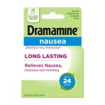 Dramamine Nausea Relief, with Meclizine HCl for Long-Lasting Relief of Nausea, Vomiting & Dizziness, 20 Tablets