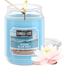Candle-lite Scented Candles, Ocean Blue Mist, 18 oz Jar, Proudly Poured in The USA, Aromatherapy Candle, Single-Wick with 110 Hours of Burn Time, Perfect for Creating a Relaxing Ambiance