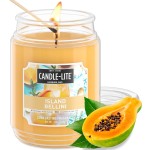 Candle-lite Scented Candles, Island Bellini, 18 oz Jar, Proudly Poured in The USA, Aromatherapy Candle, Single-Wick with 110 Hours of Burn Time, Perfect for Creating an Inviting Ambiance