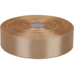 Baocuan Satin Ribbon 50 Yards Solid Fabric Ribbons Roll for Wedding Invitations, Bridal Bouquets, Sewing, Party Decorations, Gift Wrapping and More (Champagne, 1 inch)