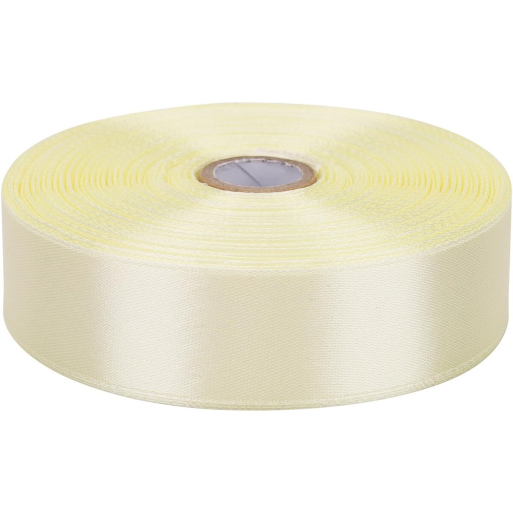 Baocuan Satin Ribbon 50 Yards Solid Fabric Ribbons Roll for Wedding Invitations, Bridal Bouquets, Sewing, Party Decorations, Gift Wrapping and More (Rice White, 1 inch)