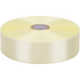Baocuan Satin Ribbon 50 Yards Solid Fabric Ribbons Roll for Wedding Invitations, Bridal Bouquets, Sewing, Party Decorations, Gift Wrapping and More (Rice White, 1 inch)